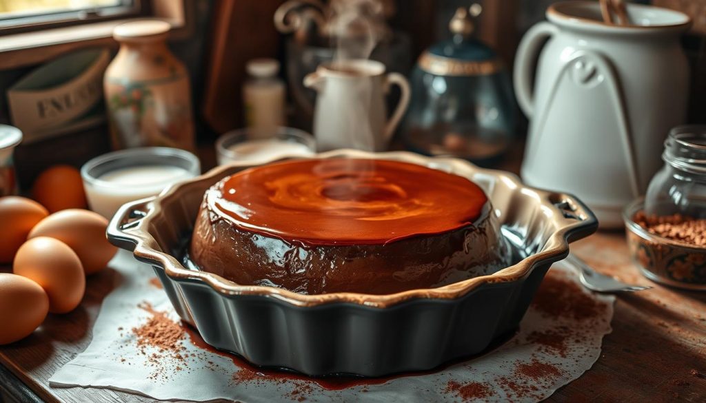 Cuisson du chocolat flan