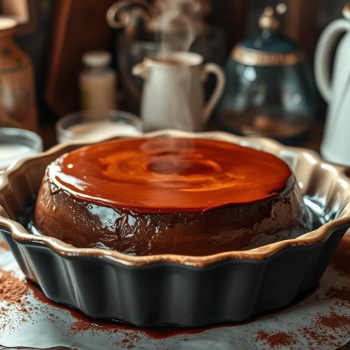 Cuisson du chocolat flan