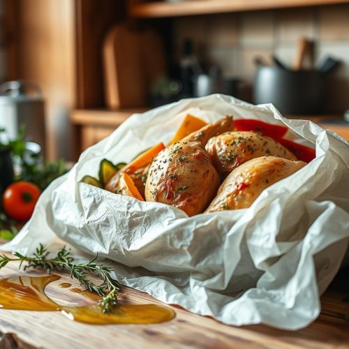 Cuisson poulet papillote