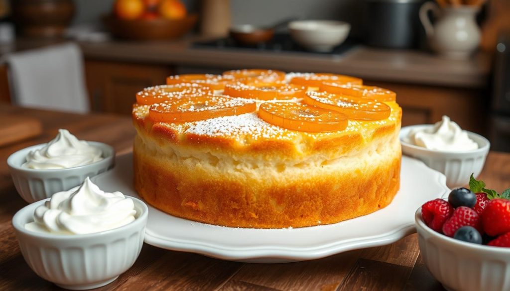 Gâteau à l'ananas avec accompagnements