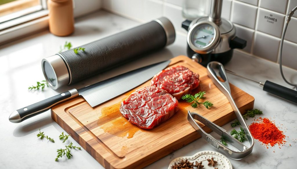 Outils de cuisine pour filet de boeuf