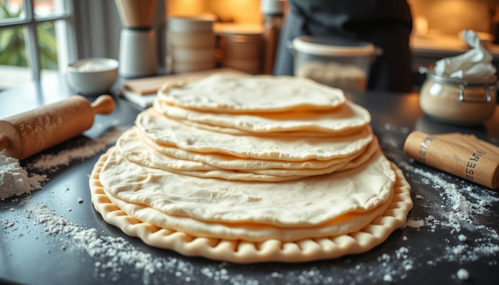 Préparation de la croûte feuilletée pour un dîner gastronomique