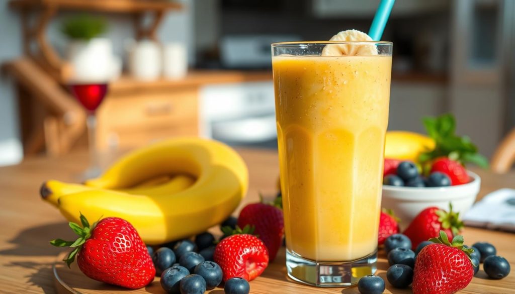 Smoothie banane petit-déjeuner nutrition