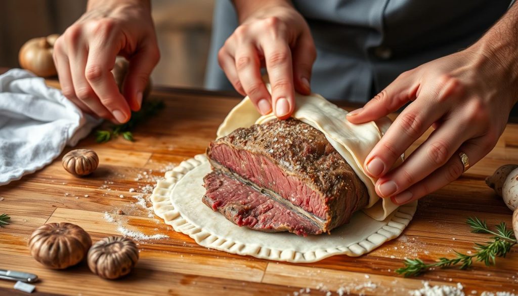 Technique d'enveloppement filet de bœuf en croûte