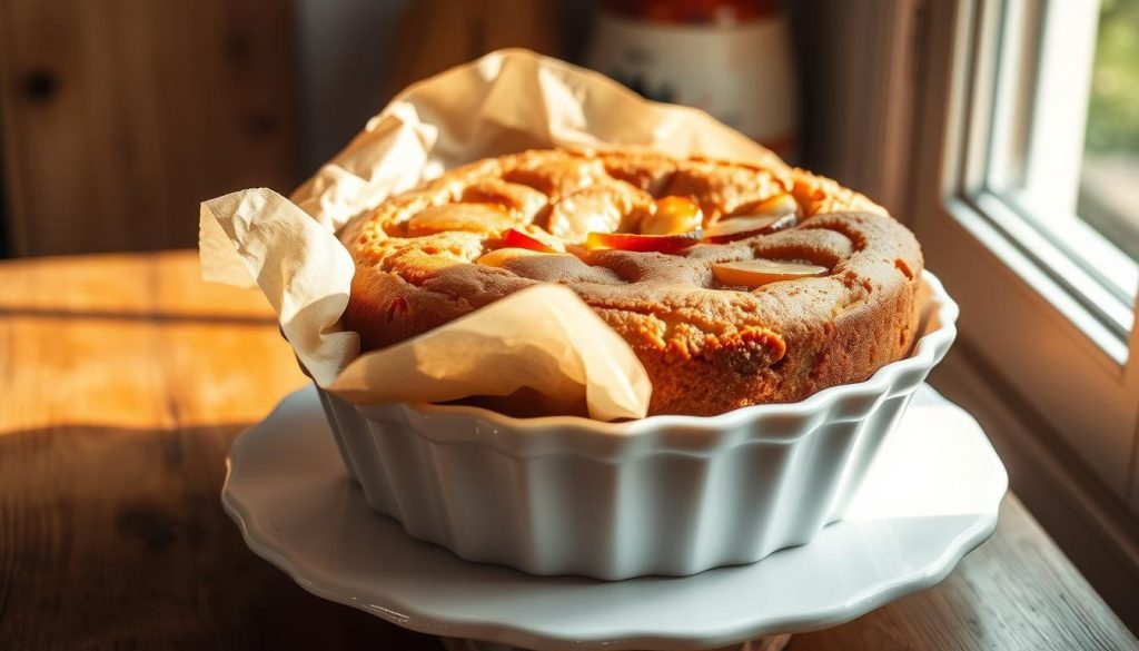 Démoulage de gâteau aux pommes