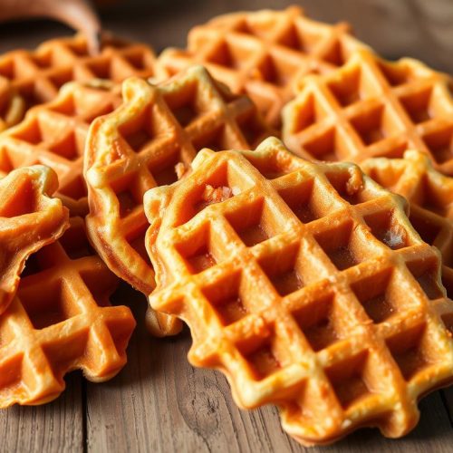 Gaufres sans farine de patate douce variées