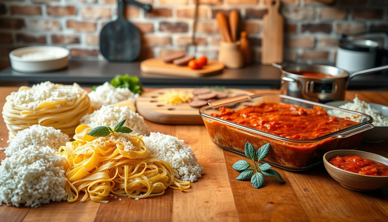 Ingrédients de lasagne traditionnelle