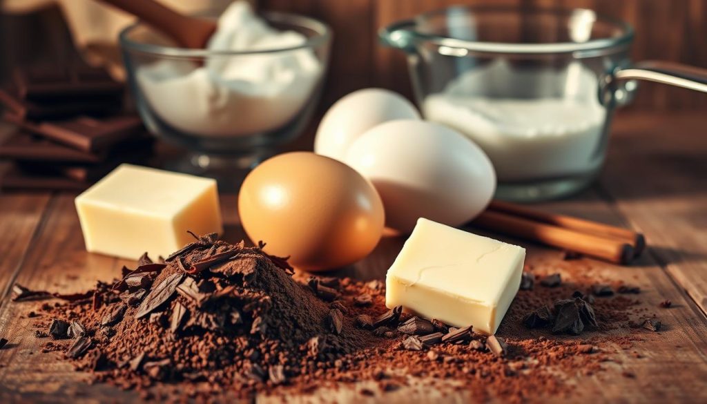 Ingrédients pour fondant au chocolat