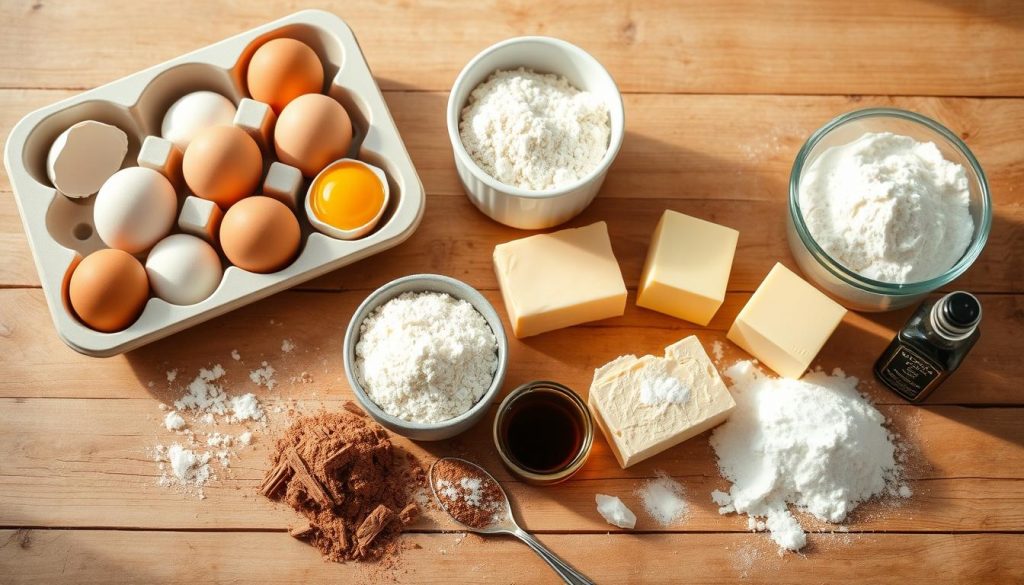 Ingrédients pour gâteau roulé