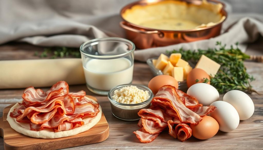 Ingrédients pour quiche lorraine