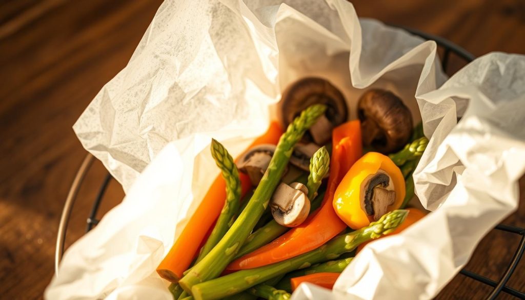 Légumes papillote légers préparés avec soin