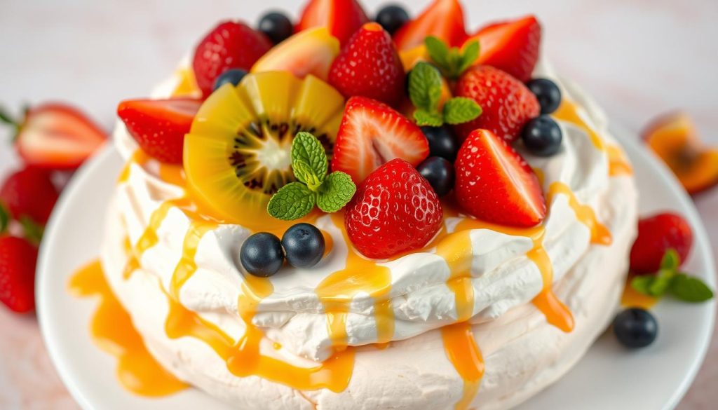 Pavlova personnalisée avec fruits et décoration