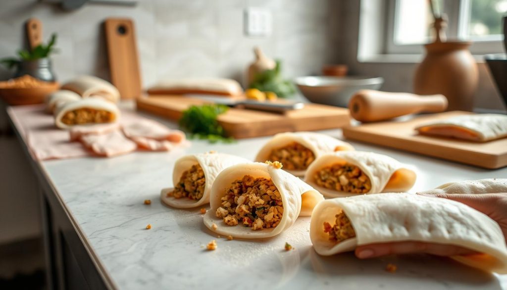 Préparation des paupiettes de dinde