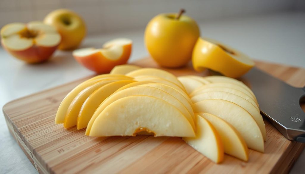 Préparation des pommes pour gâteau