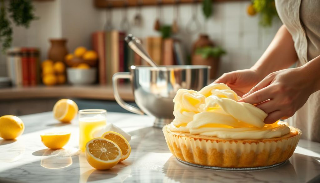 Préparation du gâteau au citron