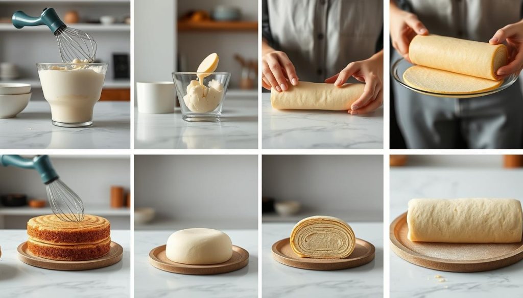 Préparation du gâteau roulé étape par étape
