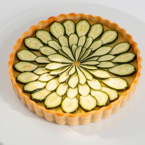 Présentation élégante de tarte à la courgette