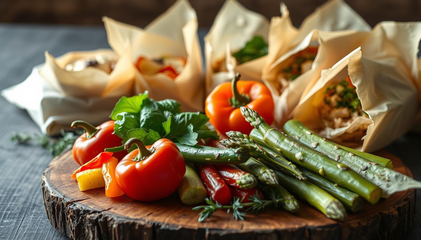 Recettes végétariennes en papillote