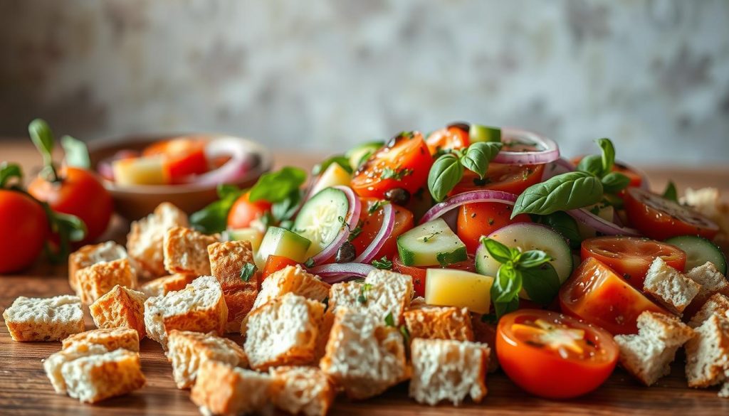 Salade de pain panzanella cuisine zéro déchet