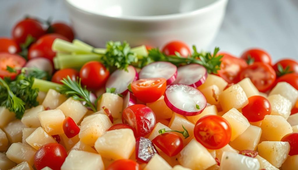 Salade de pomme de terre froide ingrediets