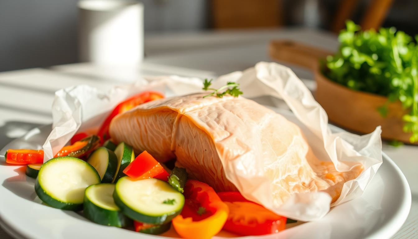 Saumon en papillote légumes