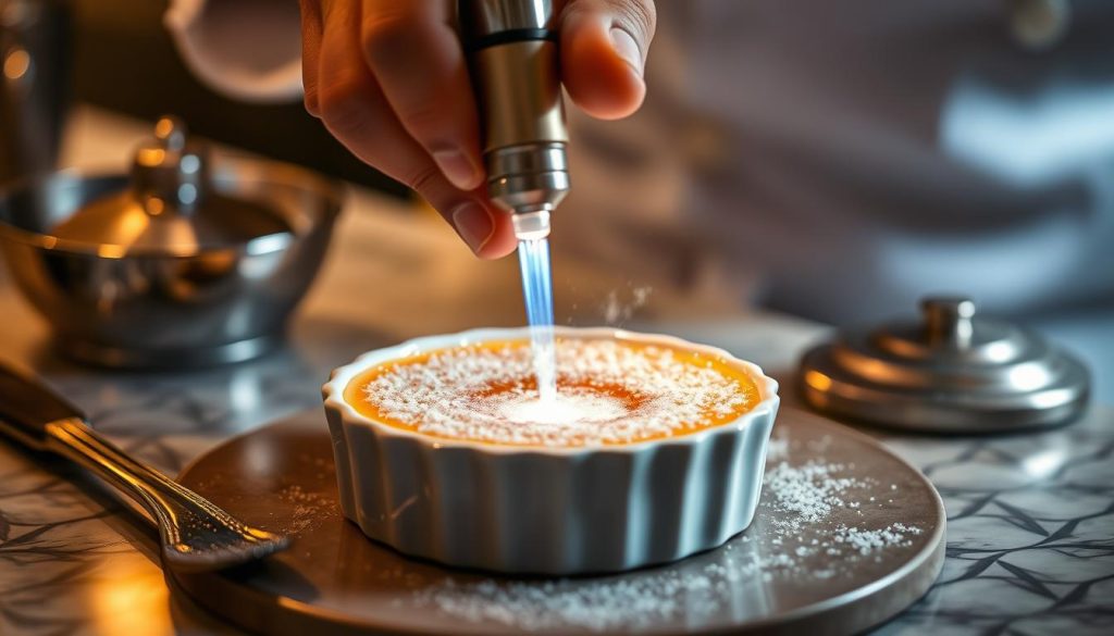 Technique de caramélisation crème brûlée