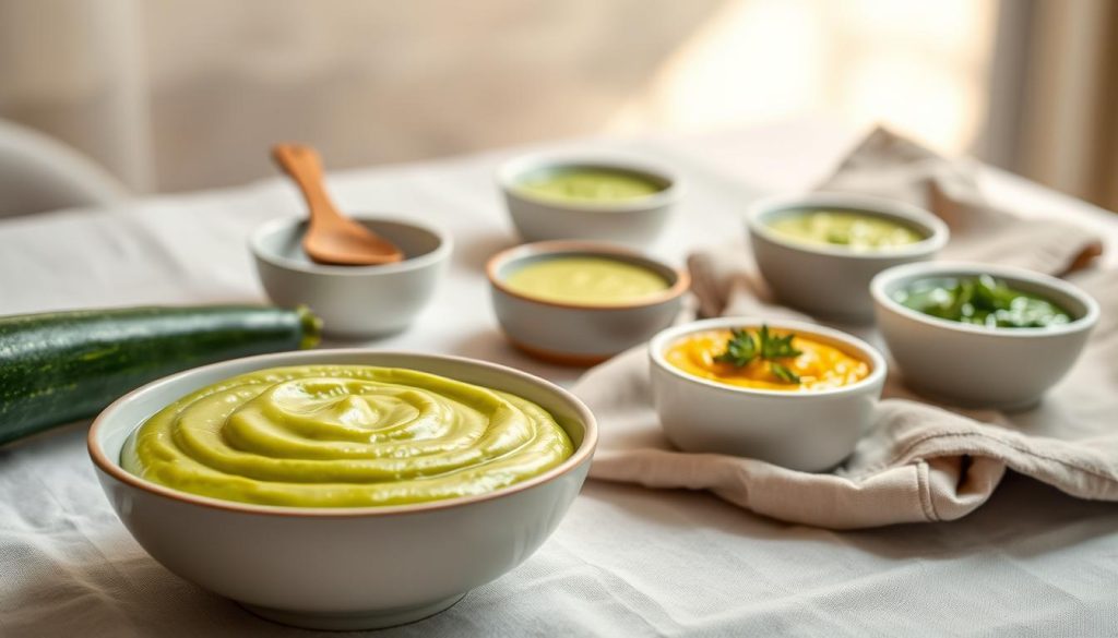 Variantes de purée de courgette