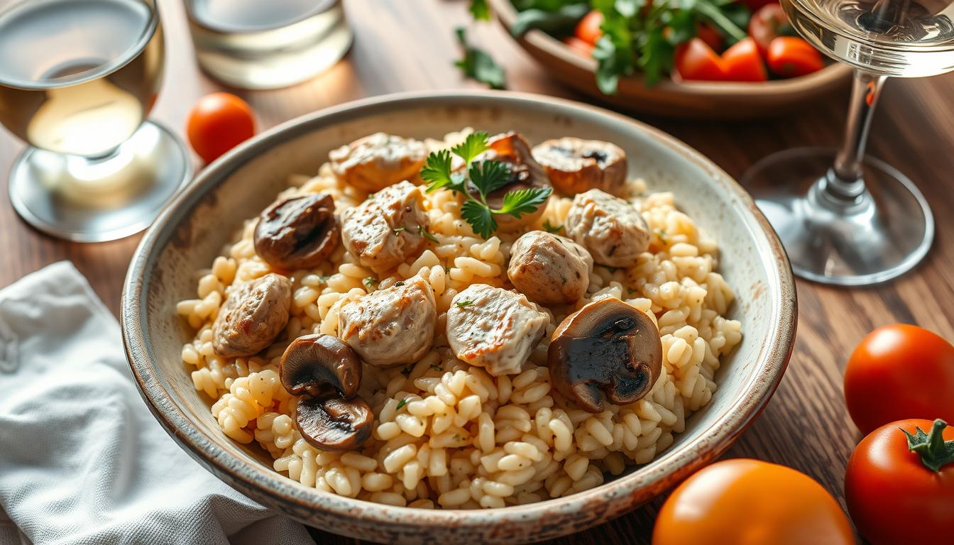 risotto poulet champignon