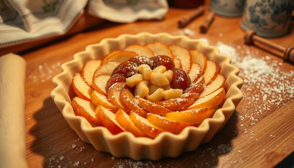 Assemblage de la tarte aux pommes