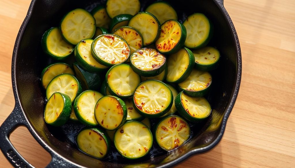 Courgettes sautées préparation