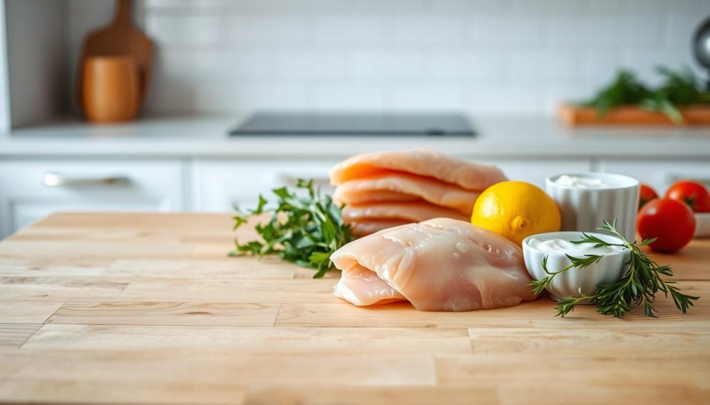 Ingrédients pour escalopes de poulet à la crème
