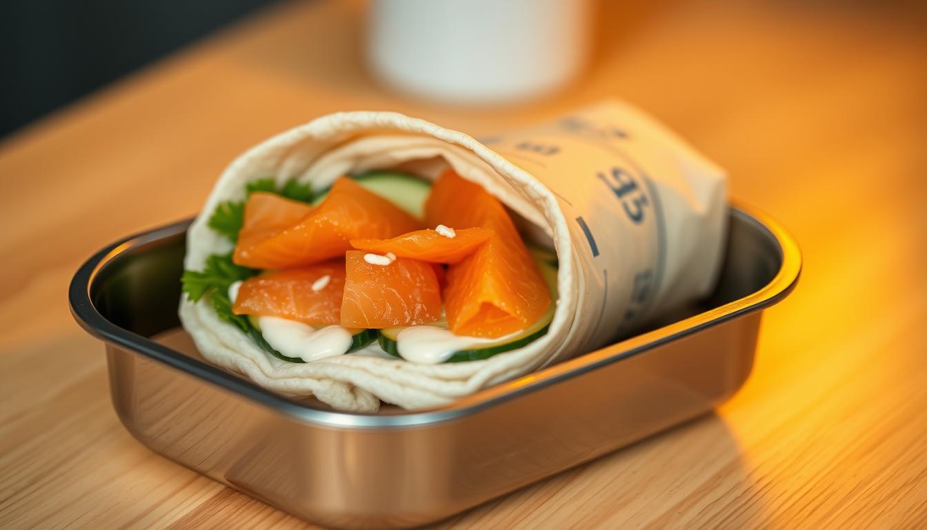 Le wrap au saumon fumé et au concombre à glisser dans sa lunch box