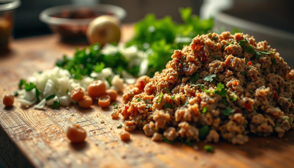 Préparation de la farce pour briouates