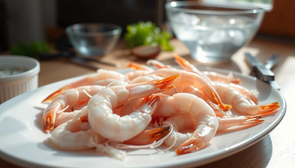 Préparation des crevettes pour salade