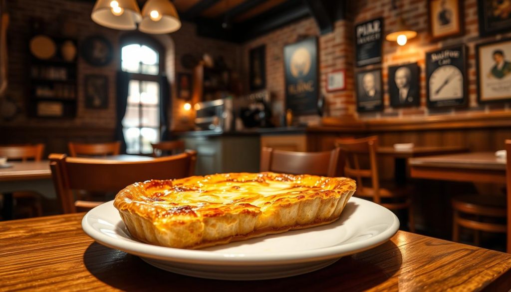 Tarte au Maroilles dans un restaurant français