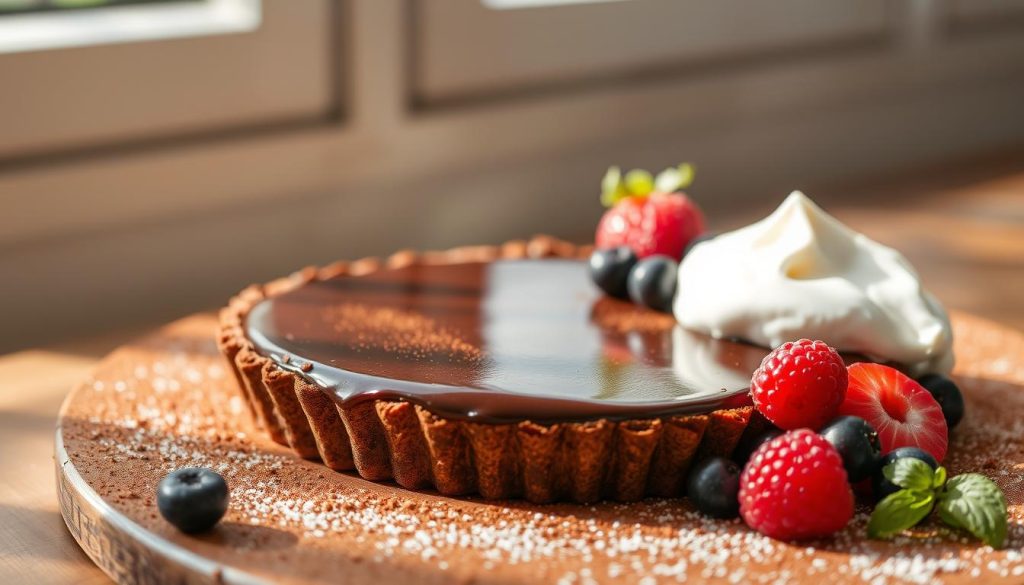 Tarte au chocolat avec accompagnements