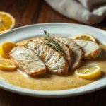 escalopes de poulet à la crème, parfumées au citron