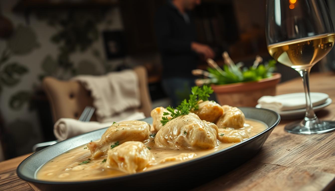 poulet mijoté à la crème de parmesan
