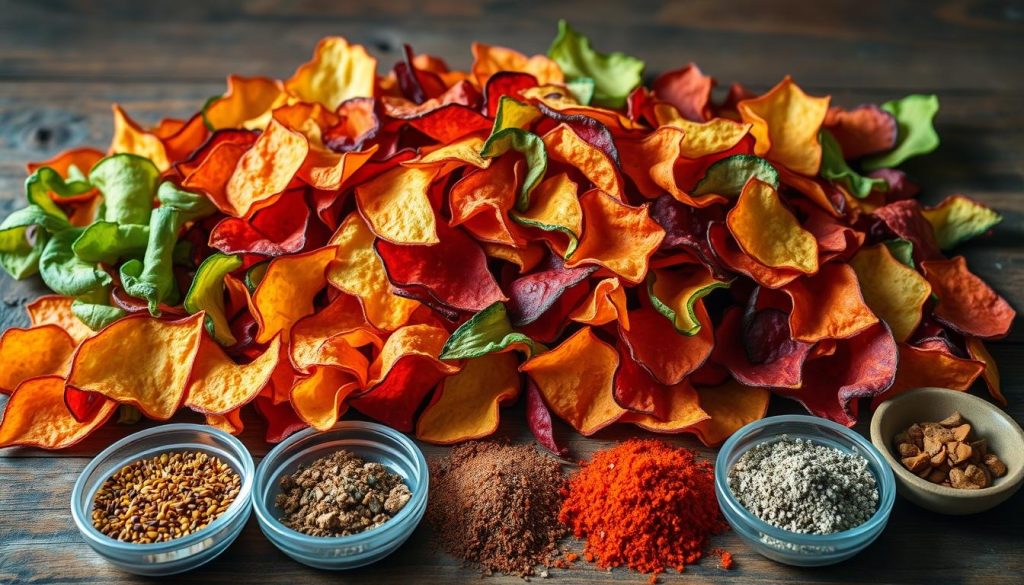 Assaisonnements pour chips de légumes croustillantes