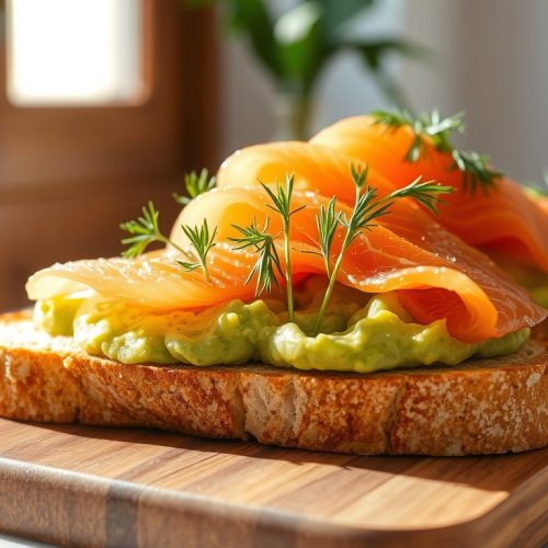 Avocado toast au saumon fumé