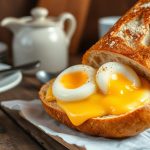 Baguette œuf-fromage brunch français