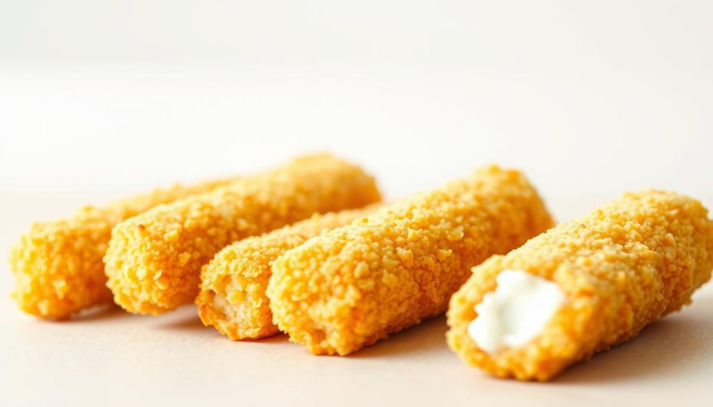 Bâtonnets de mozzarella panés croustillants