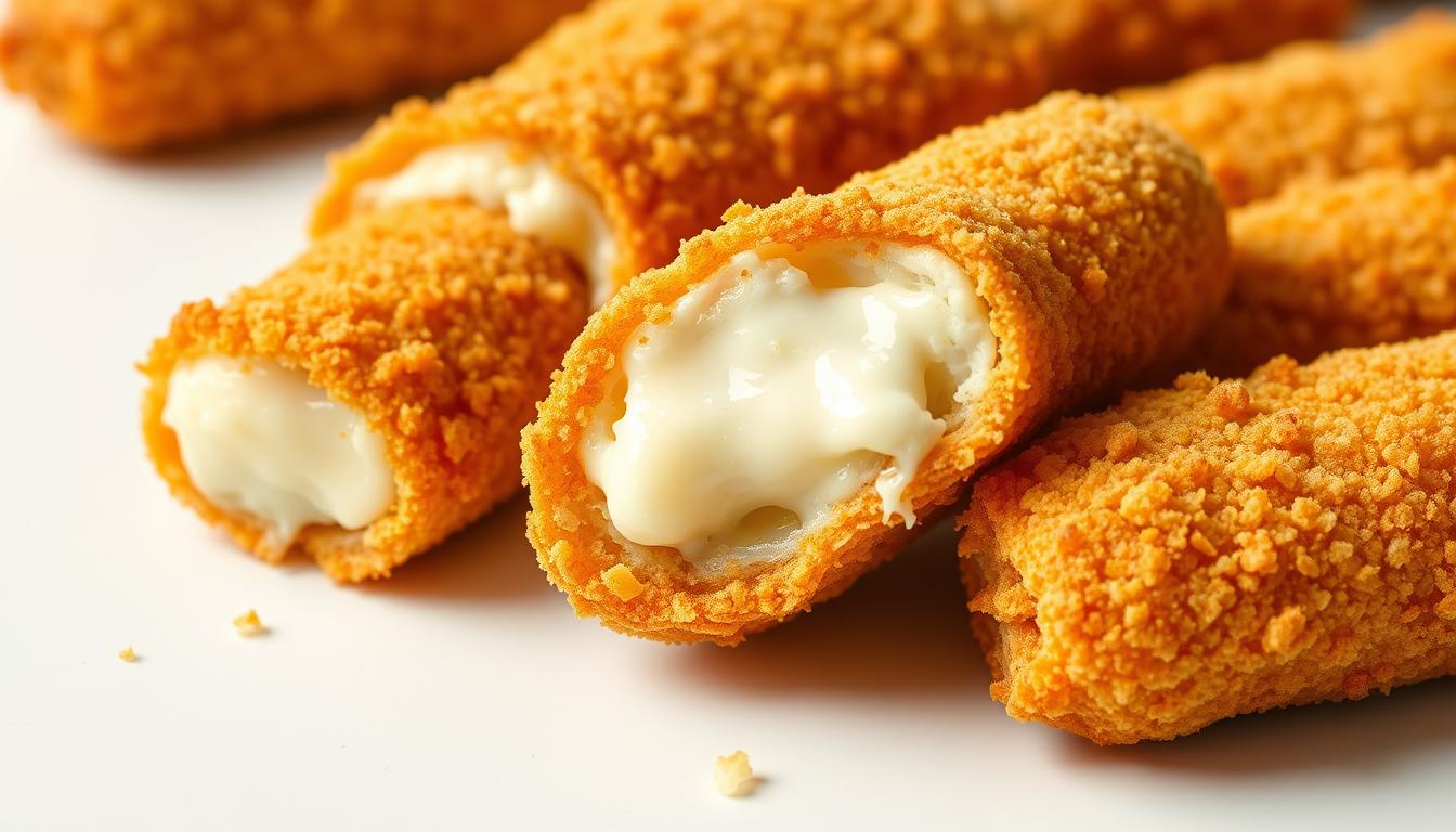 Bâtonnets de mozzarella panés croustillants