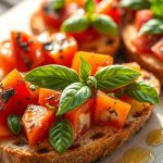Bruschetta à la tomate et basilic cuisine italienne