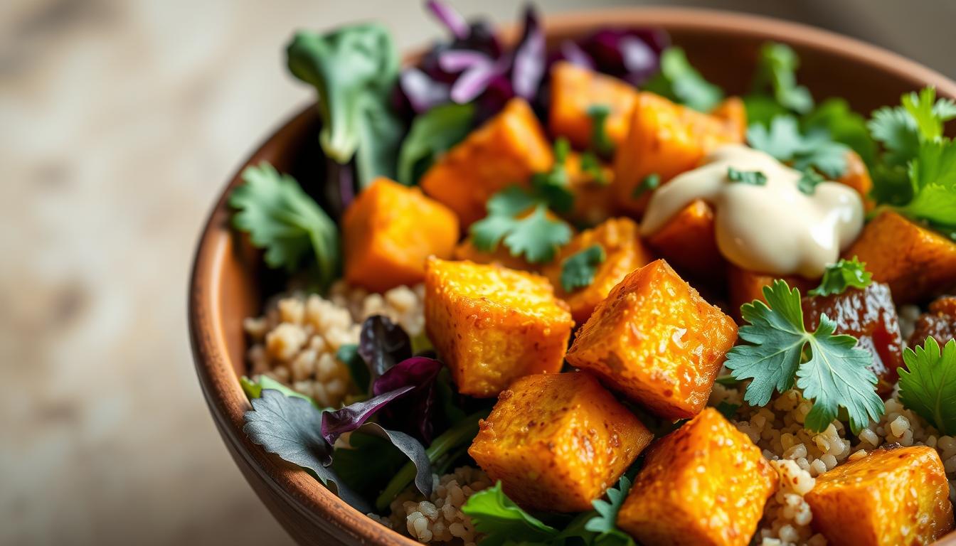 Buddha Bowl coloré au tofu croustillant