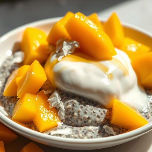 Chia pudding lait de coco et mangue