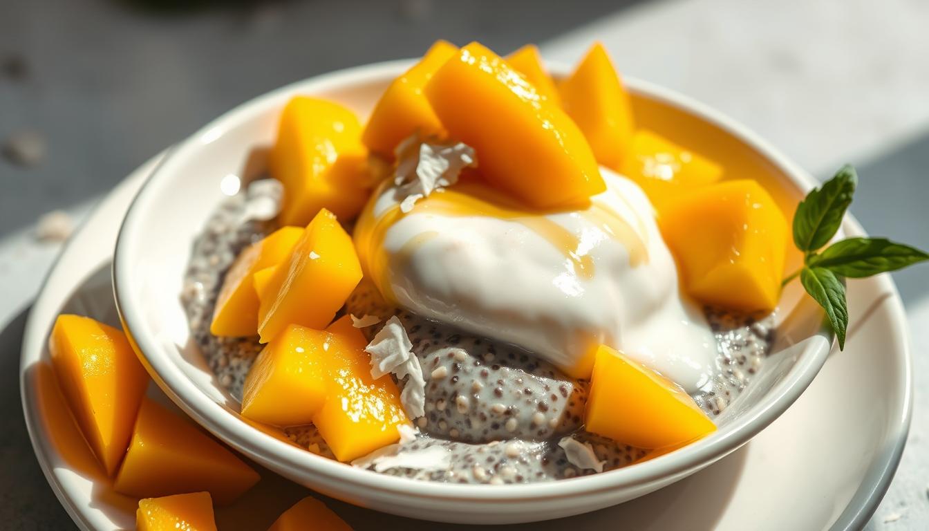 Chia pudding lait de coco et mangue