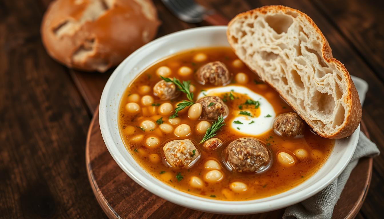 Chorba au blé et boulettes de viande