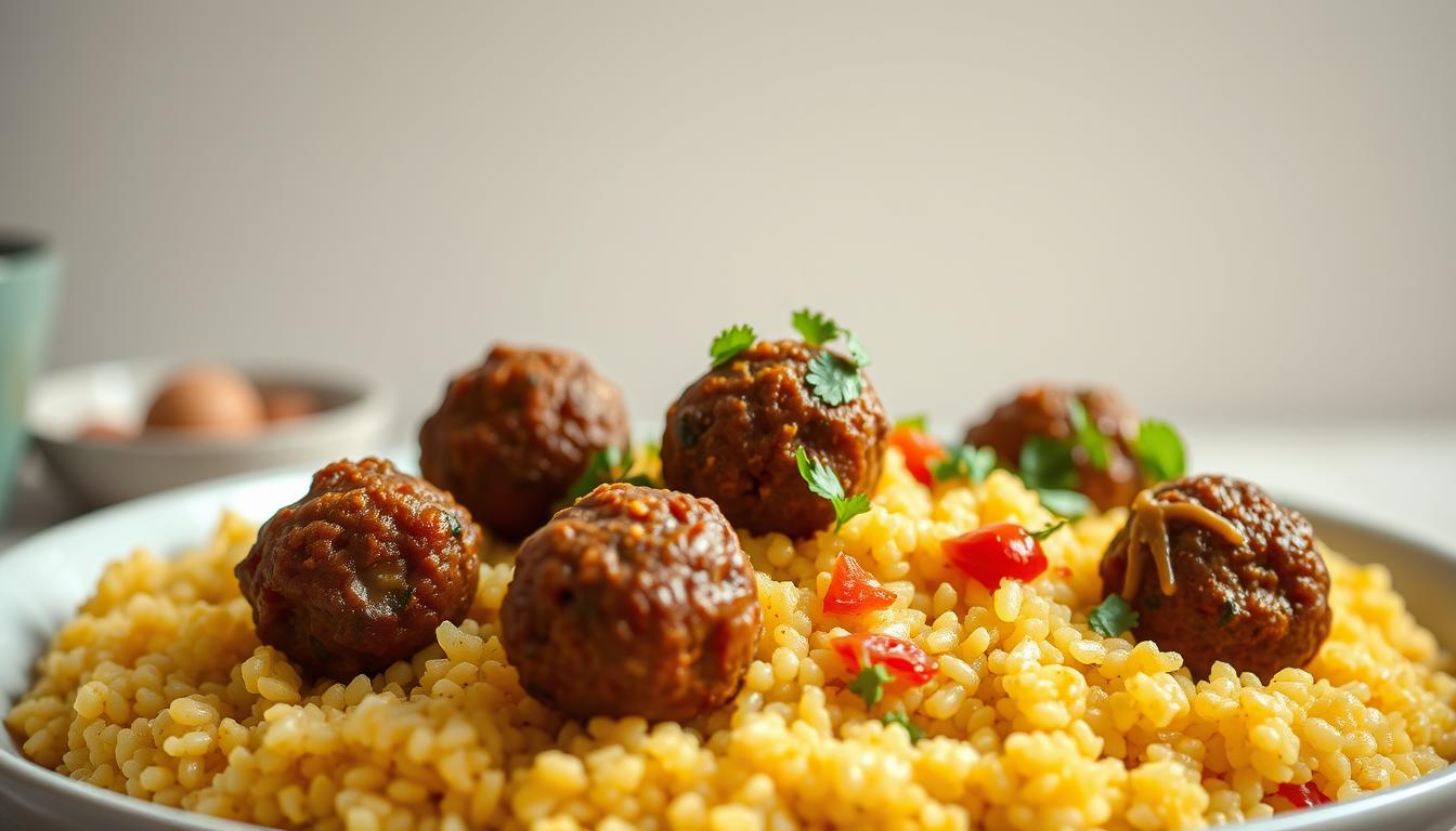 Couscous aux boulettes végétariennes façon halal