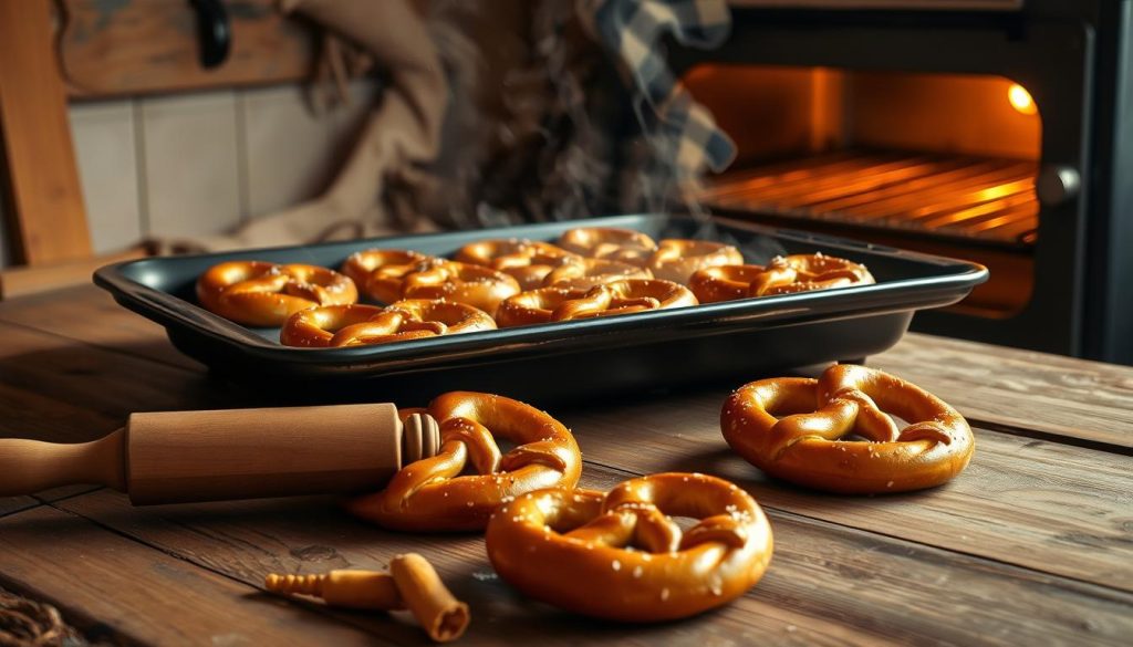 Cuisson de bretzels maison